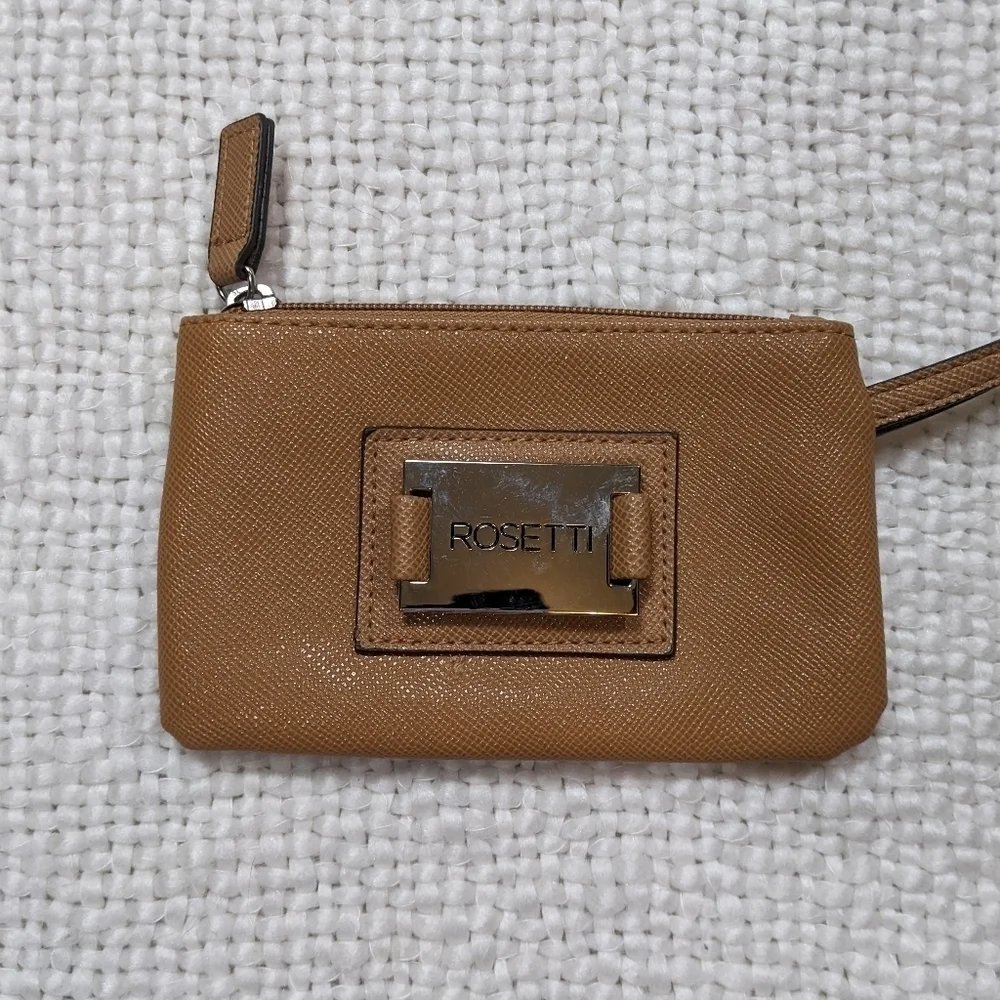 Classic Rosetti Warm Tan Faux Leather Wristlet, Clutch, or Coin Purse‎